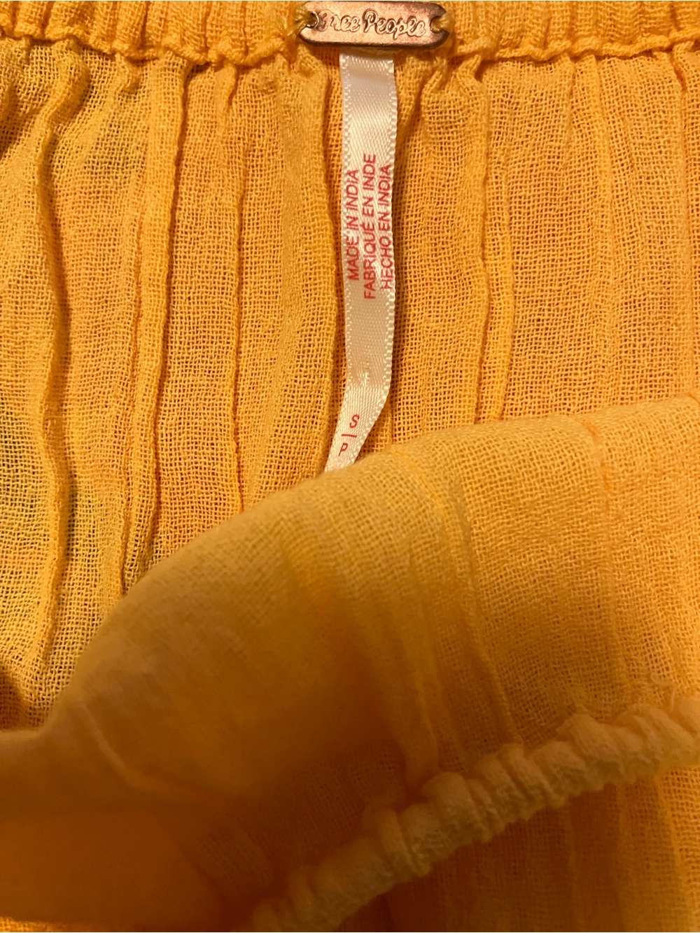 Free People Bright Orange Gauze Peasant Mini Dress or Top